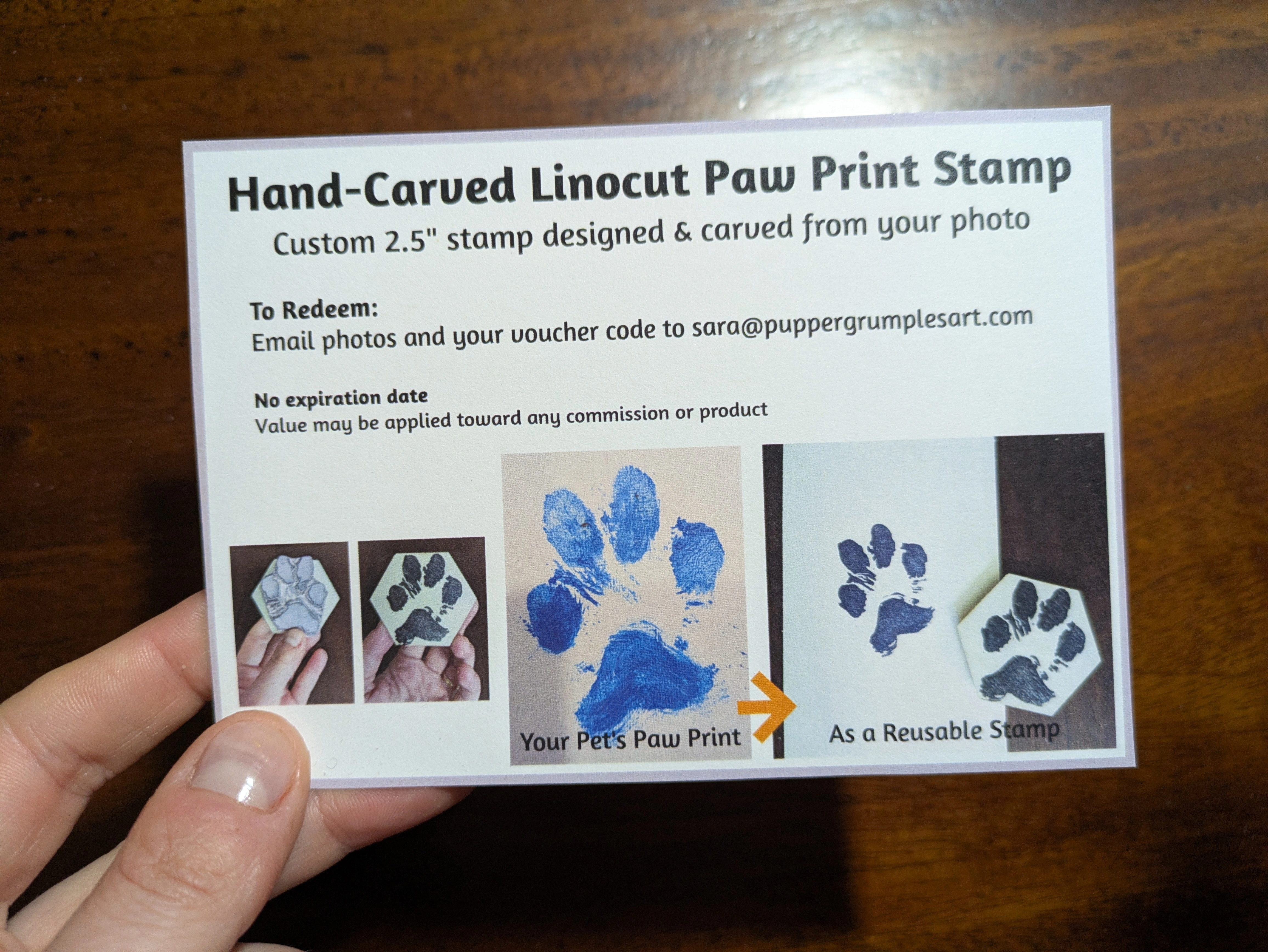Gift Card for Custom Linocut Stamp
