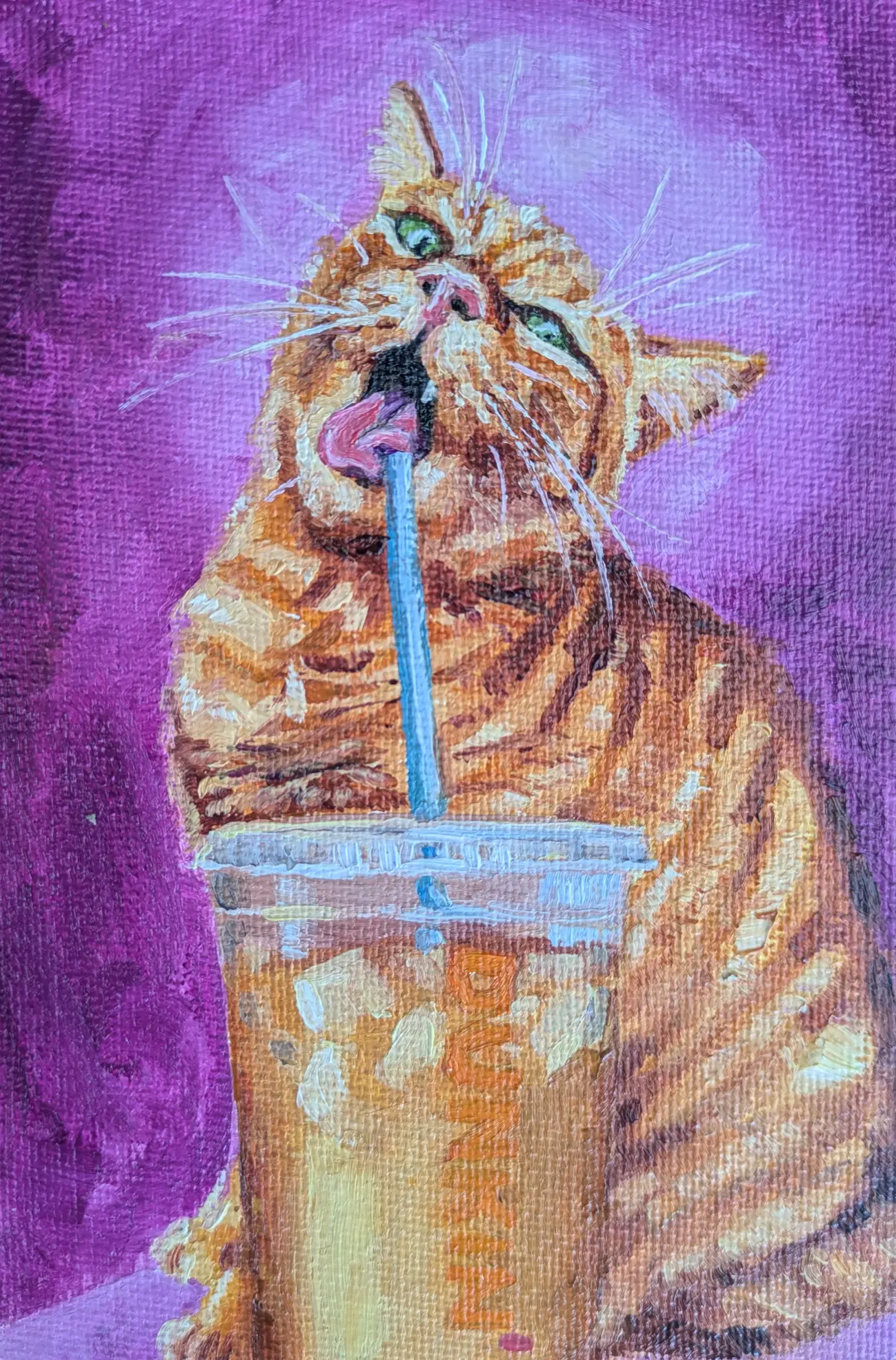 Oil Painting Print - Playful Creatures