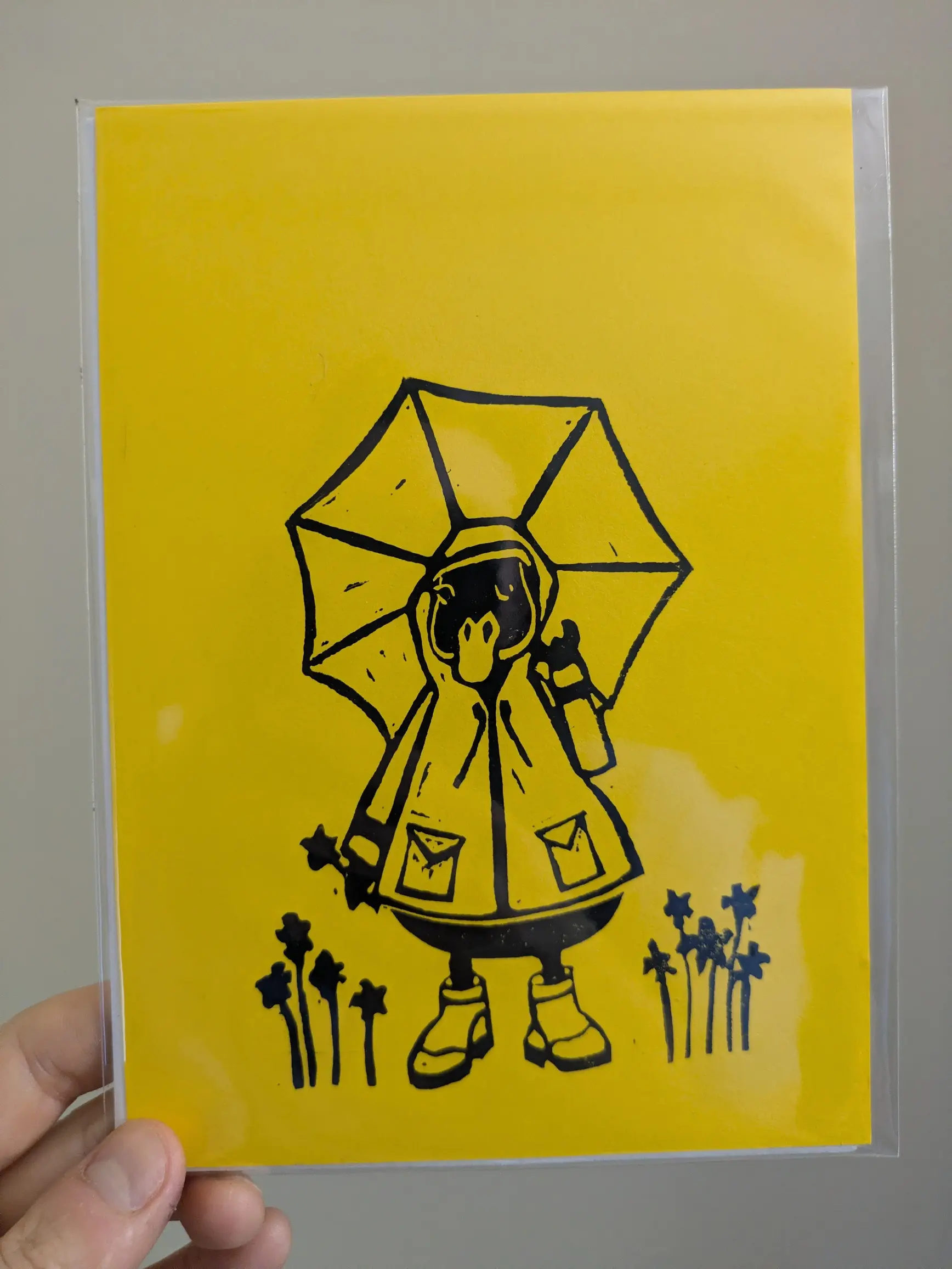 5x7 Linocut Print