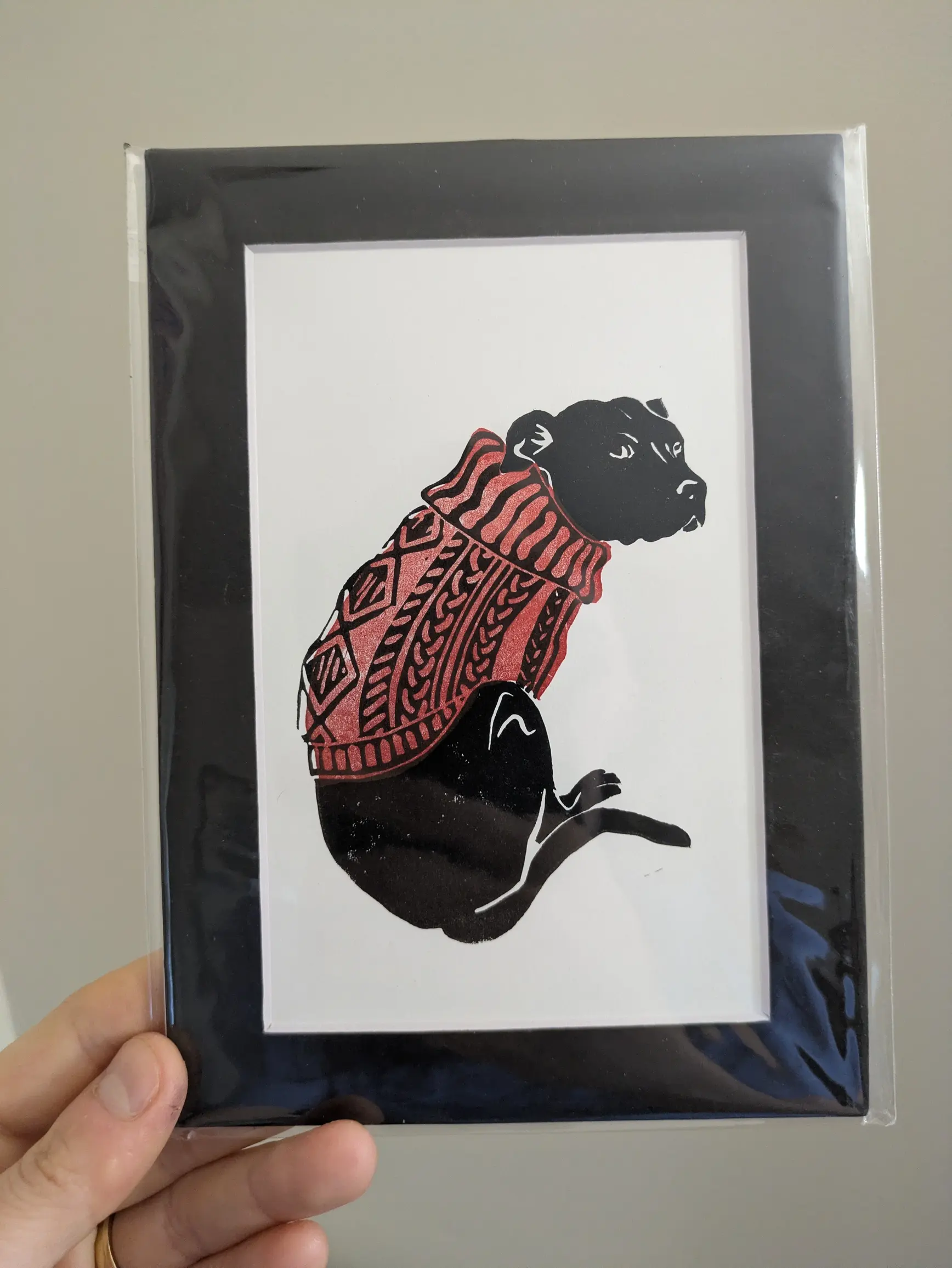 5x7 Linocut Print
