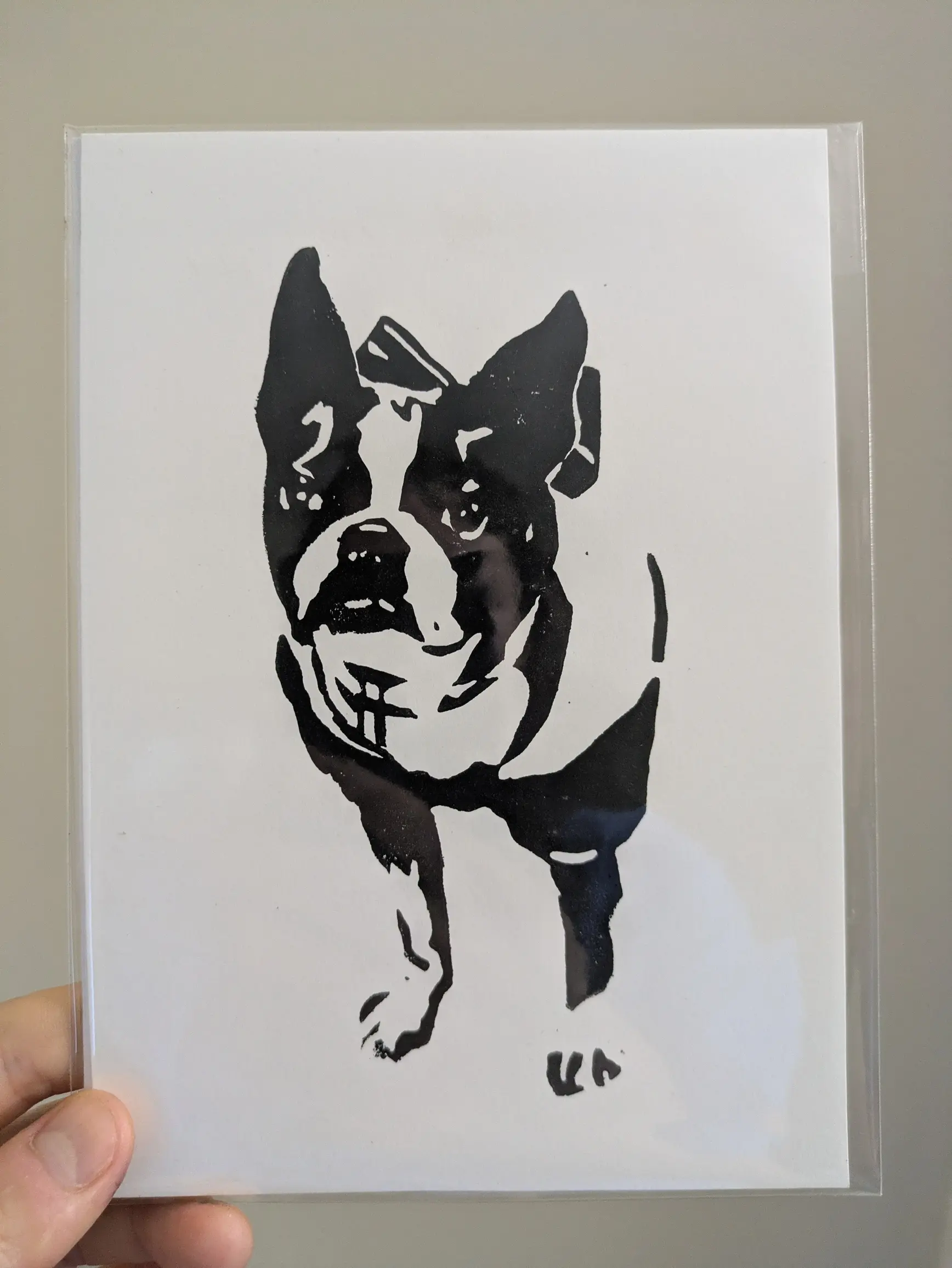 5x7 Linocut Print